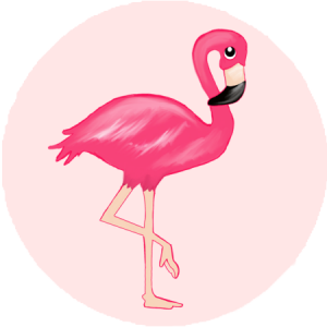 3″ Round “Pink Flamingo” Sticker