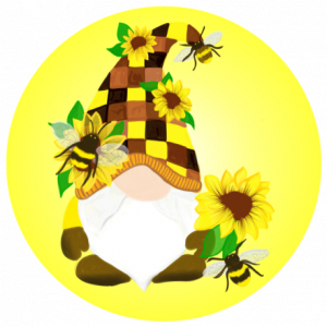 3″ Round “Bee Lover Gnome” Sticker