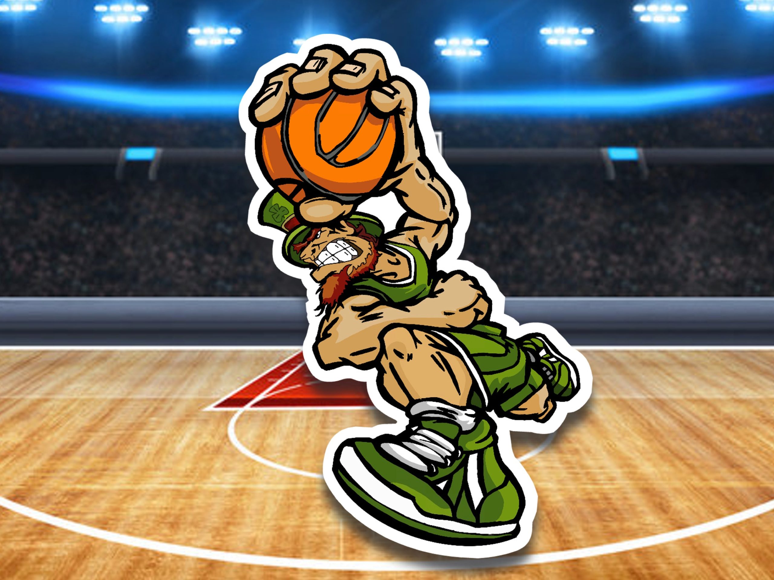 Basketball Leprechaun Sticker