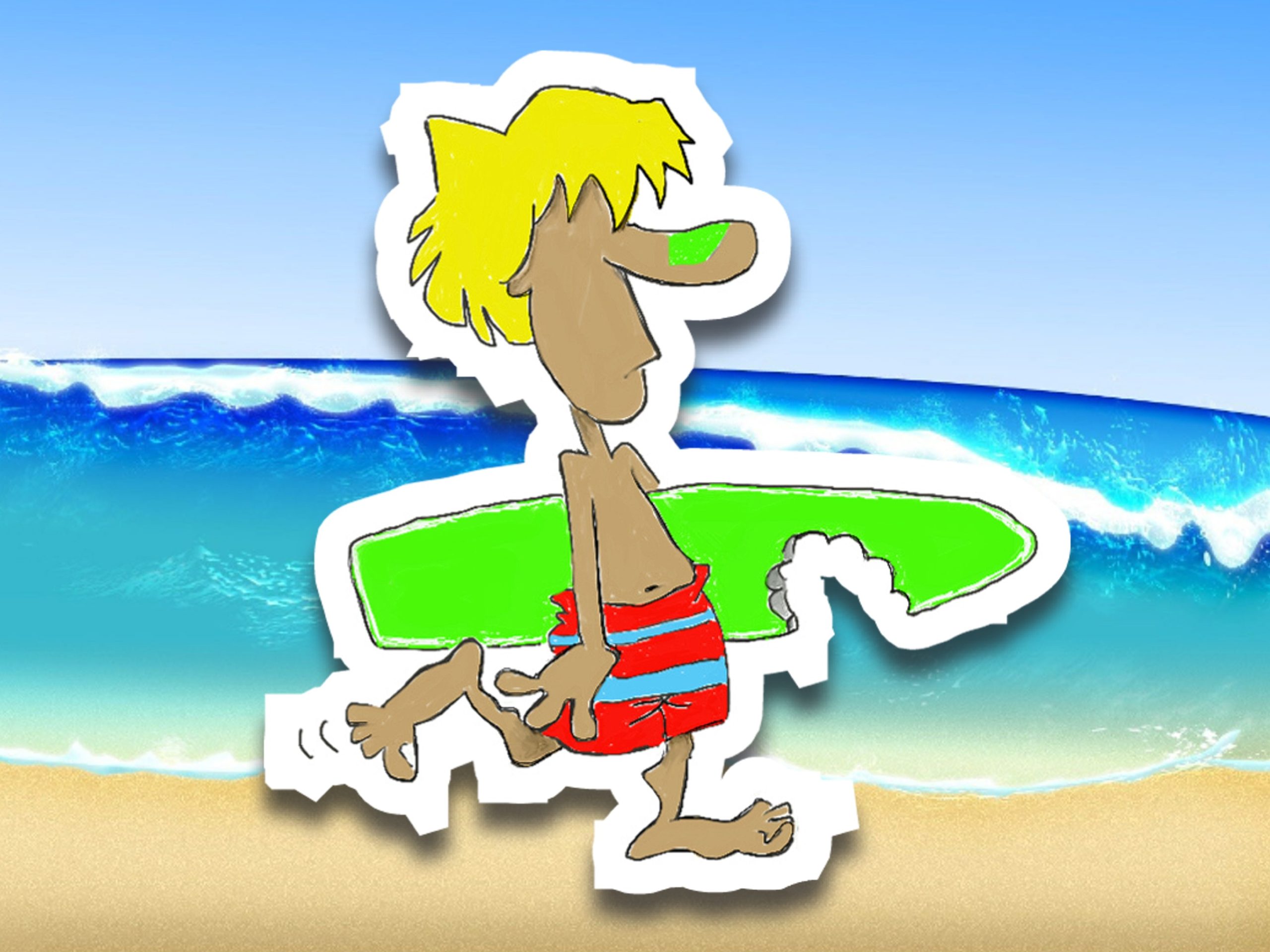 Die Cut Vinyl “Surfer Strut” Sticker